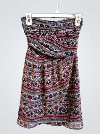 Mango Trägerloses Blumensommerkleid