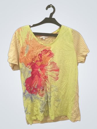 Charles Vogele Gelbes Blumenmuster T-Shirt