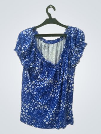 Laura Ashley Collection Blau Floral Off-the-Shoulder Top