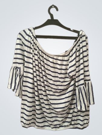 Damen Essentials Gestreiftes Off-Shoulder-Top