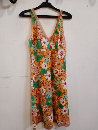 Floral Print Slipkleid mit Spitzenbesatz