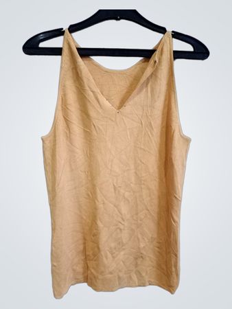 Oranges Tanktop mit Strasssteinen
