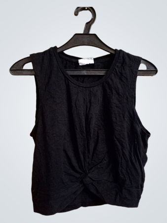 NOISY MAY Schwarzes Twist Front Ärmelloses Crop Top