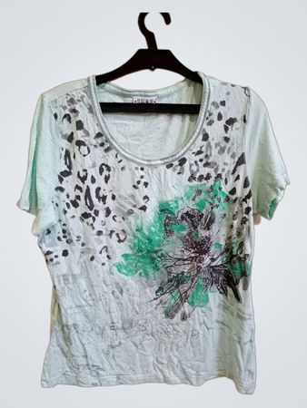 SURE Damen Hellblau Grafik T-Shirt Größe L