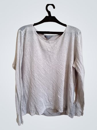Limitierte Kollektion Damen Silber Glitzer Langarmtop Größe 16