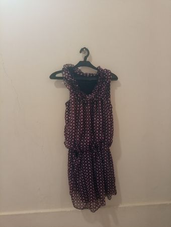 Shikha London Pink und Schwarzes Pünktchenkleid