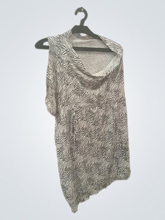 Zebra-Print asymmetrische Tunika