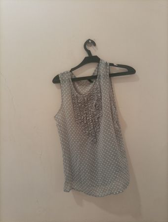 Benetton Polka Dot Ärmelloses Top mit Rüschen
