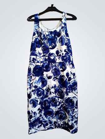 Unzählige blaue Blumenkleid