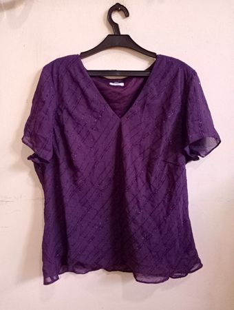 F&F Lila Transparenter Perlenoberteil