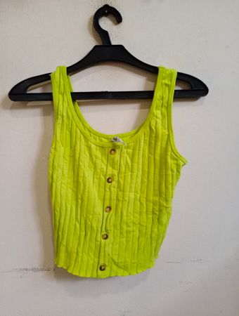 Pageone Ribbed Button-Up Tank Top