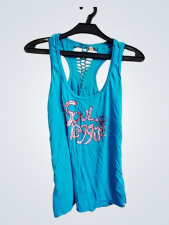 Blaues Tanktop mit "Soul Reggae" Grafik