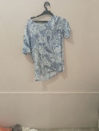 TMT Fashion Blau Paisley Druck T-Shirt