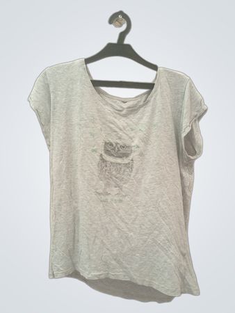 Graues T-Shirt mit Eulenmotiv