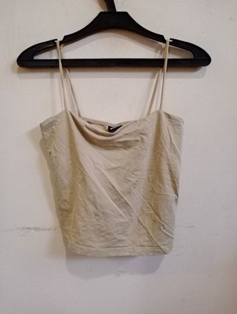 Gina Tricot Beiges Spaghetti-Träger Crop Top
