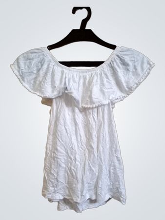 MANOR Kids Weißes Off-the-Shoulder Kleid
