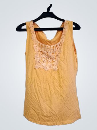 GINA BENOTTI Orange Tanktop mit Spitzendetail Größe M