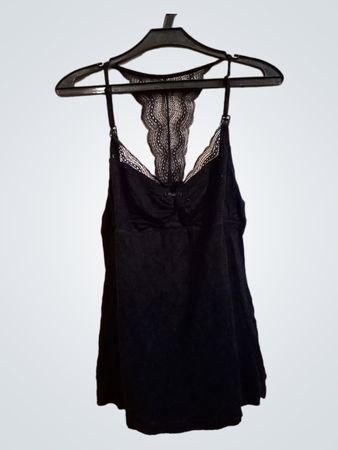 Schwarz Spitze Trim Cami