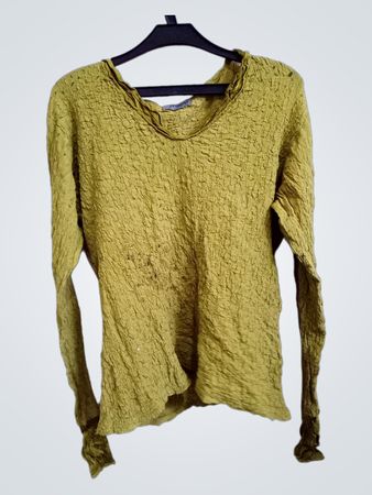 milieu DESIGN FORUM NORGE L Grünes Strickoberteil mit langen Ärmeln