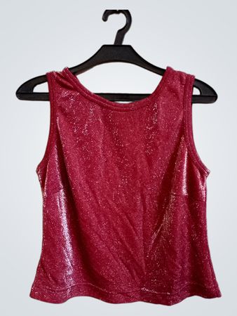Rotes glitzerndes ärmelloses Oberteil