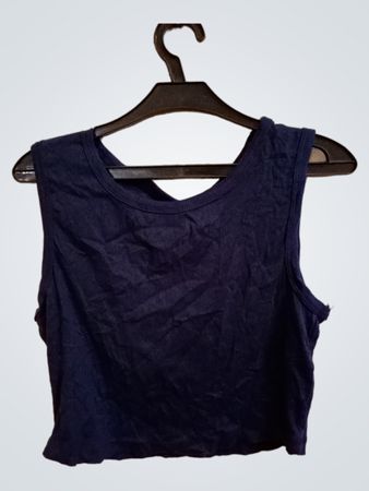 Esmara navyblau geripptes Crop-Top