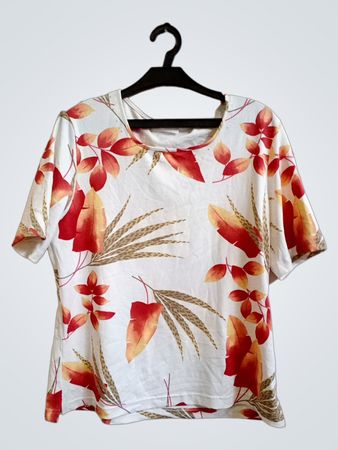 MARCONA Weißes Floral-Print T-Shirt