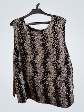 Ärmelloses Top mit Federdesign