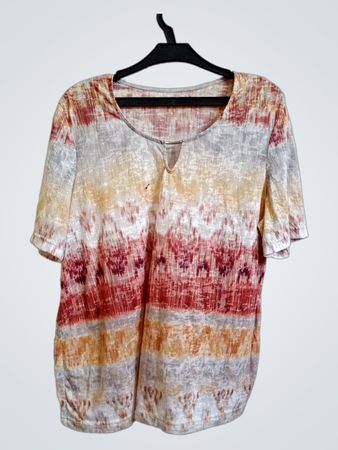 Damen Tie-Dye Print V-Ausschnitt T-Shirt