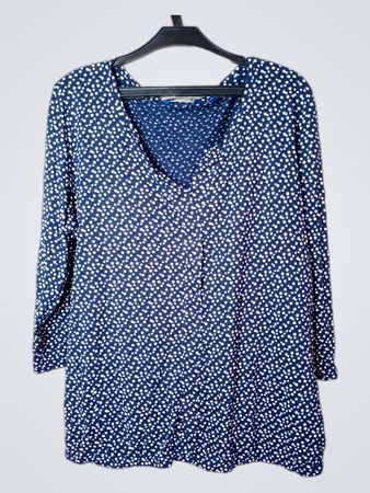Tom Tailor Marineblaues Polka Dot Langarmshirt XL