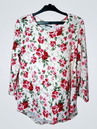Lanina Damen Floral Print Langarm-Top