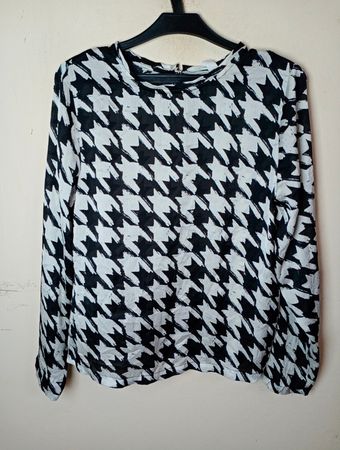 MNG Langarm-Hahnentwillbluse