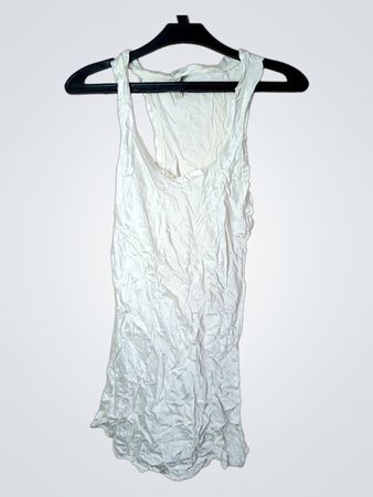 PLEASE White Crinkle Tank Top
