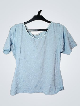 Hellblau strukturiertes T-Shirt