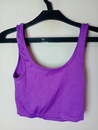 FB Sister Lila Geripptes Crop Top