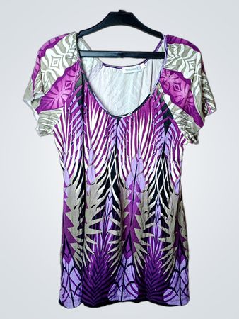 Yessica Damen kurzärmlige Tunika-Bluse