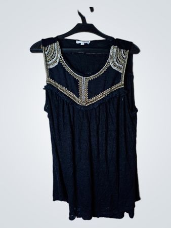 SONOMA GOODS FOR LIFE Schwarzes ärmelloses Perlen-Top