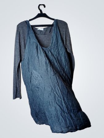 Cache Cache gestreiftes Langarmoberteil mit blauem Latzkleid