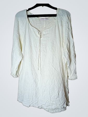 Pulp von Gemo Weiße Crinkle Tunika-Top