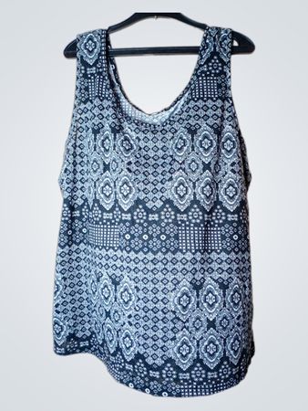 Schwarz-weißer gemusterter Tanktop