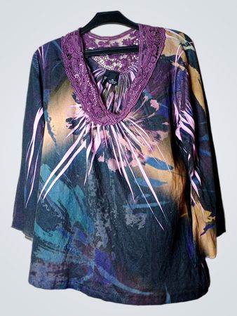DIRECTIONS Petite 100% Polyester Hergestellt in den USA Bluse