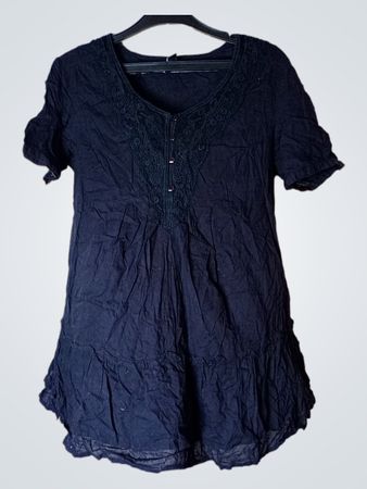 Vero Moda Schwarzes Baumwoll-Tunikatop
