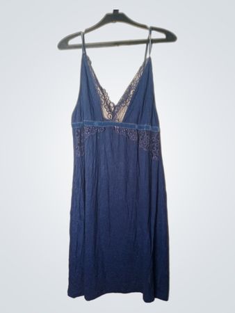 Hukeller Blue Lace Trim Nachthemd