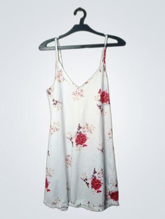 Slipkleid mit weißem Blumenmuster