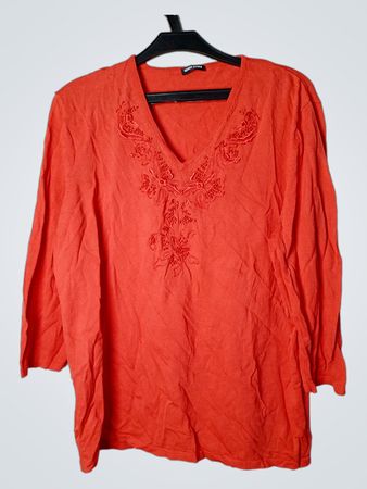 Gerry Weber Rote Bestickte V-Ausschnitt Tunika