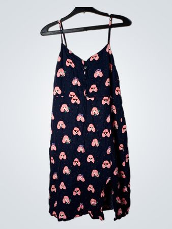 TU Woman Petite Marine Hundedruck Midi-Kleid
