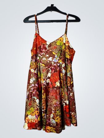 Blumenmuster Spaghetti-Träger Kleid