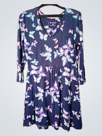 Tu Clothing Schmetterlingsdruck Langarmkleid
