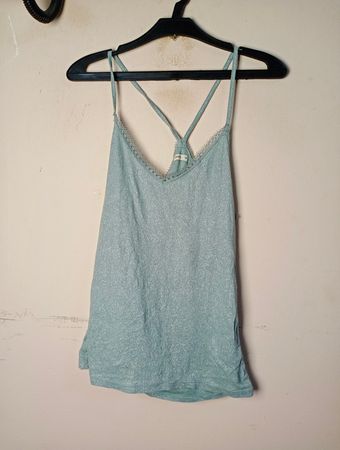 Undiz Mint Green Spaghetti Strap Lace Trim Camisole