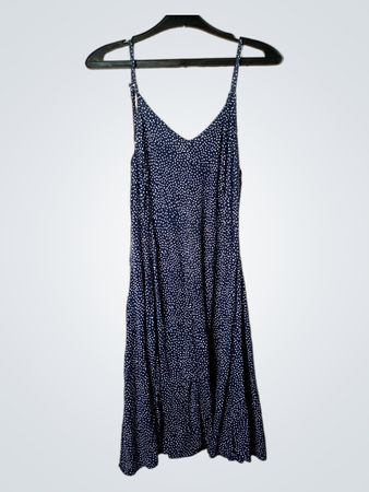 Marineblaue gepunktete Spaghettiträgerkleid