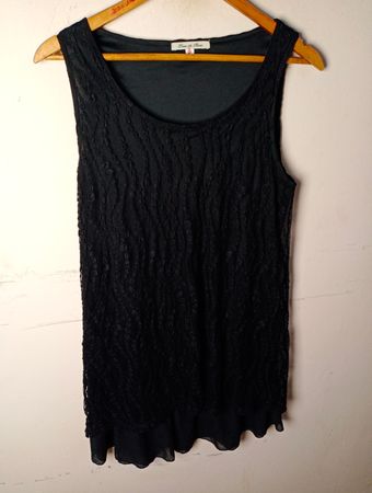Erre de Piao Black Lace Tank Top
